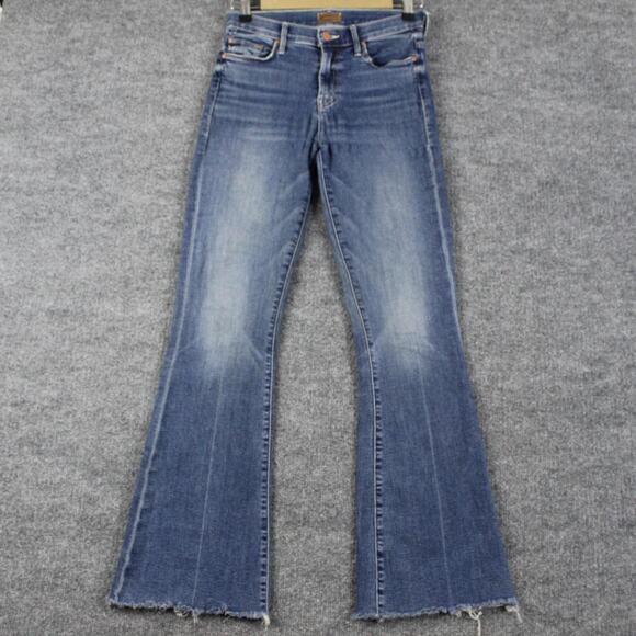 Mother Jeans 25 Blue The Weekender Fray Walking On Coals Flare Denim Minimalist - Picture 4 of 15